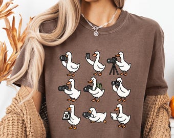 Funny Goose Photographer Shirt Comfort Colors, Funny Goose Camera Crew Tee, Photography Gift for Men & Women, Vintage Photo Lover Shirt