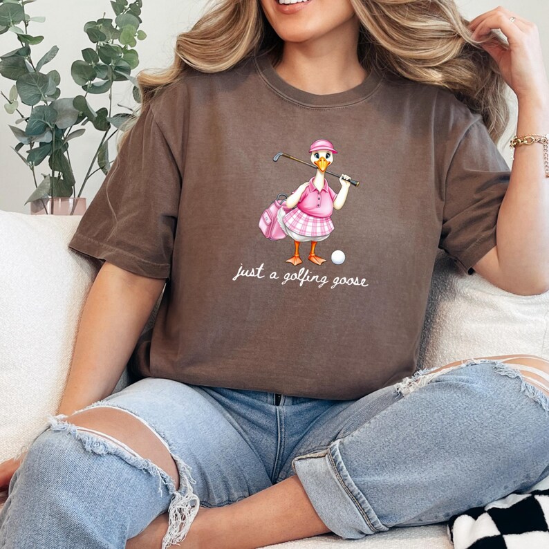 Comfort Colors Golf Mom Shirt, Cute Goose Golf Shirt for Women, Pink Coquette Golfer Tee, Funny Mom Golf Outfit, Golf Lover Gift