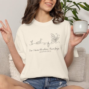 Comfort Colors Christian Shirt, Jeremiah 29:11, Faith Transformation Shirt, Bible Verse Tee, Inspirational Scripture Gift for Women