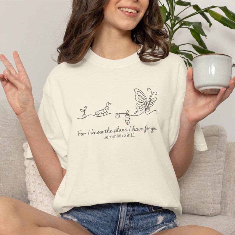 Comfort Colors Christian Shirt, Jeremiah 29:11, Faith Transformation Shirt, Bible Verse Tee, Inspirational Scripture Gift for Women