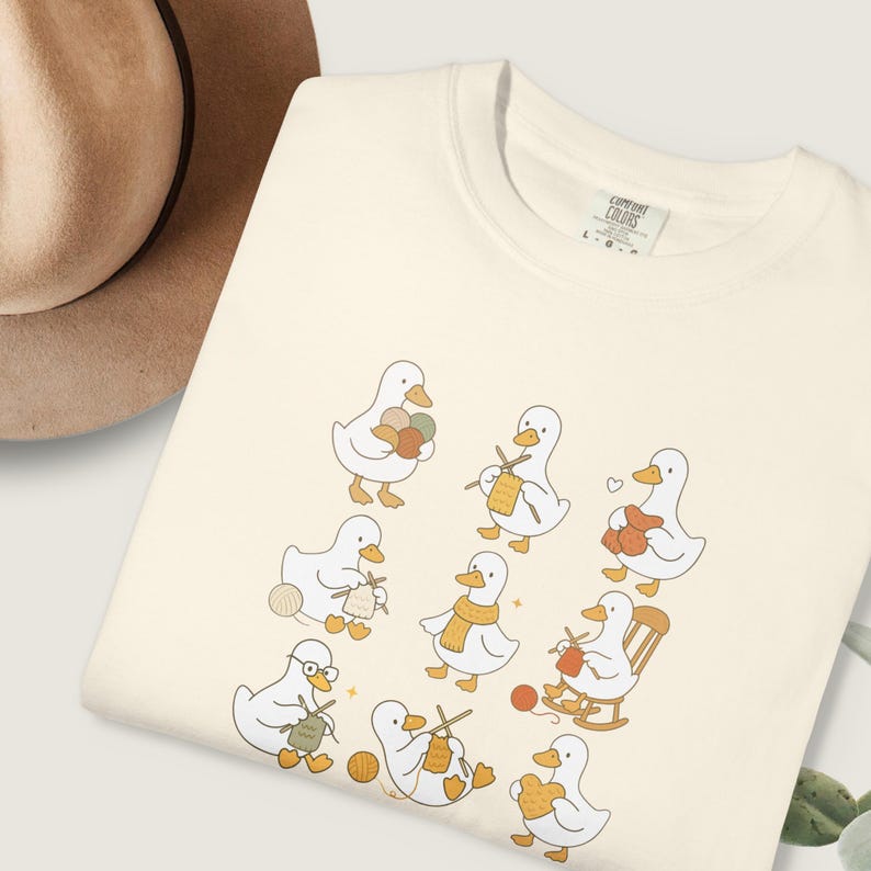 Cute Knitting Goose Shirt, Funny Knitter Gift Tee, Yarn Lover Comfort Colors Top, Cozy Animal Craft Shirt, Goose Knitting Graphic