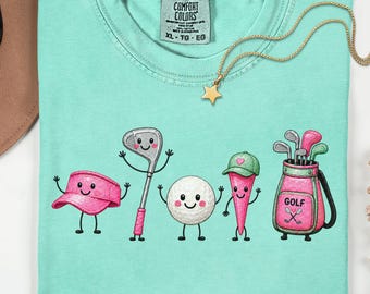 Comfort Colors Cute Golf Shirt, Golf Player Gift, Women's Golf Shirt, Golf Lover Tee, Golf Accessories Shirt, Golfer Gift
