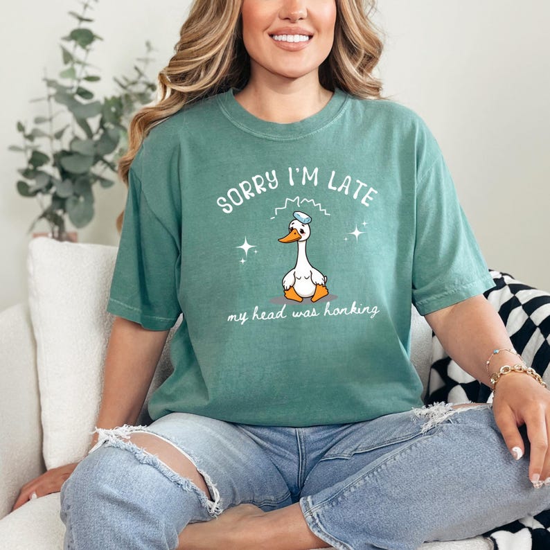 Funny Migraine Shirt, Sorry Im Late My Head Was Honking, Comfort Colors Tee, Chronic Illness Shirt, Invisible Illness Gift, Migraine Warrior