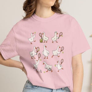 Cute Goose Tennis Shirt Comfort Colors, Funny Tennis Player Tee, Funny Goose Coach Gift, Womens Tennis Team Shirt, Sports Mom Graphic Tee