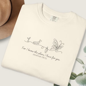 Comfort Colors Christian Shirt, Jeremiah 29:11, Faith Transformation Shirt, Bible Verse Tee, Inspirational Scripture Gift for Women