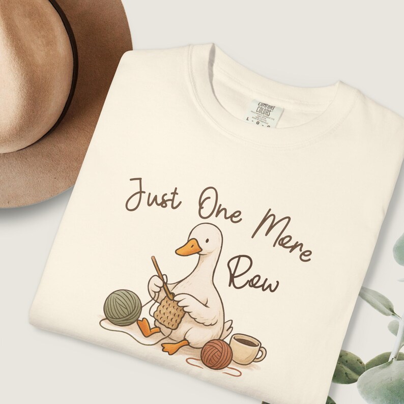 Funny Goose Crocheter Shirt, Crochet Lover Gift, Just One More Row, Comfort Colors Yarn Shirt, Funny Crochet Gift