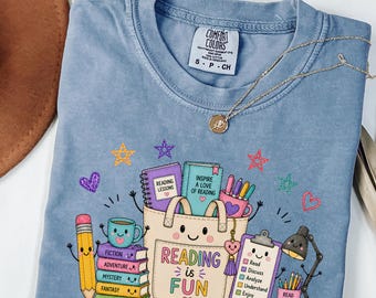 Cute Reading Teacher Comfort Colors Shirt, Elementary Reading Teacher Tee, Reading Is Fun Shirt, Back To School Teacher Gift