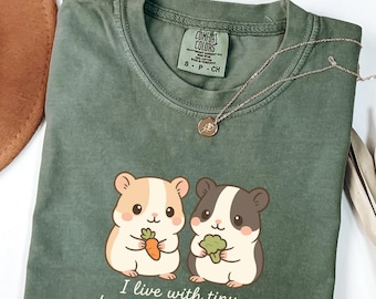 Cute Guinea Pig Shirt Comfort Colors, Funny Guinea Pig Mom Dad Tee, Cavy Owner Gift, Tiny Demanding Vegetarians Pet Lover Shirt