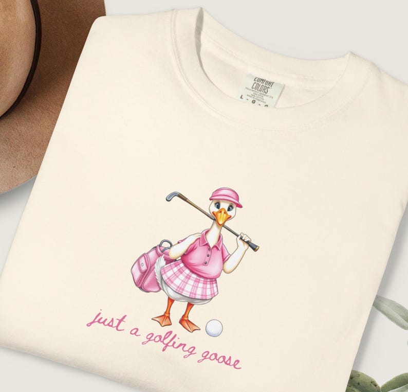 Comfort Colors Golf Mom Shirt, Cute Goose Golf Shirt for Women, Pink Coquette Golfer Tee, Funny Mom Golf Outfit, Golf Lover Gift