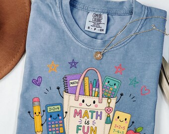 Comfort Colors Math Teacher Shirt, Elementary Teacher Tee, Cute School Supplies Shirt, Back To School Gift, Teacher Appreciation