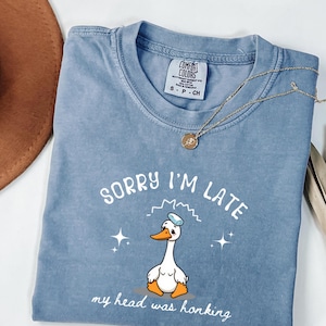 Funny Migraine Shirt, Sorry Im Late My Head Was Honking, Comfort Colors Tee, Chronic Illness Shirt, Invisible Illness Gift, Migraine Warrior