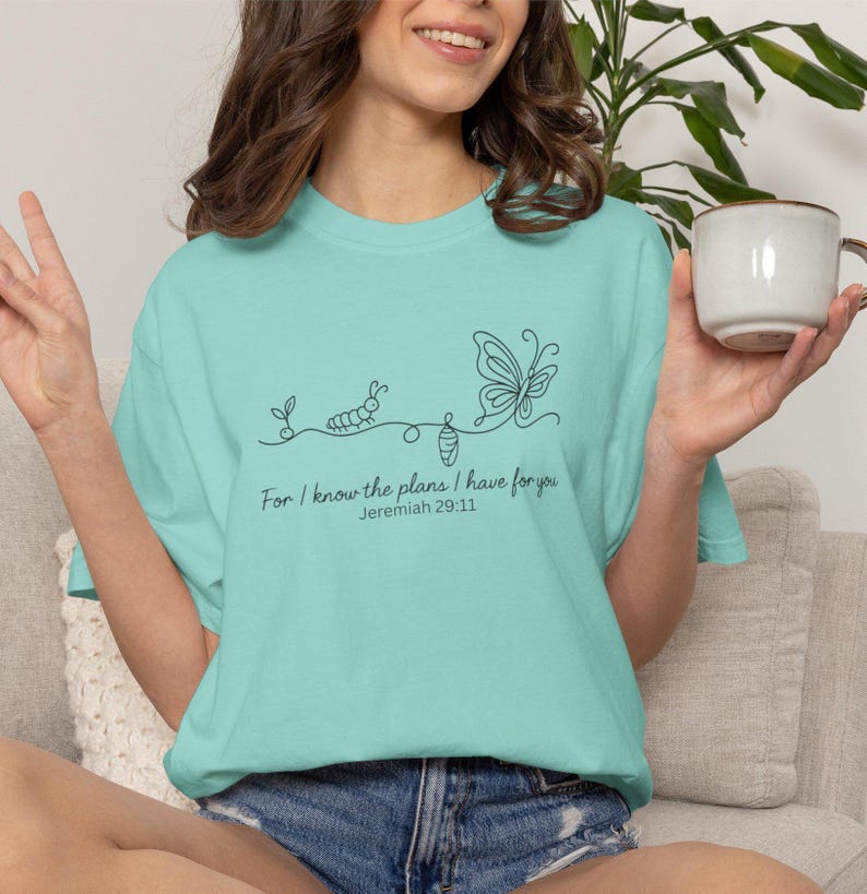 Comfort Colors Christian Shirt, Jeremiah 29:11, Faith Transformation Shirt, Bible Verse Tee, Inspirational Scripture Gift for Women