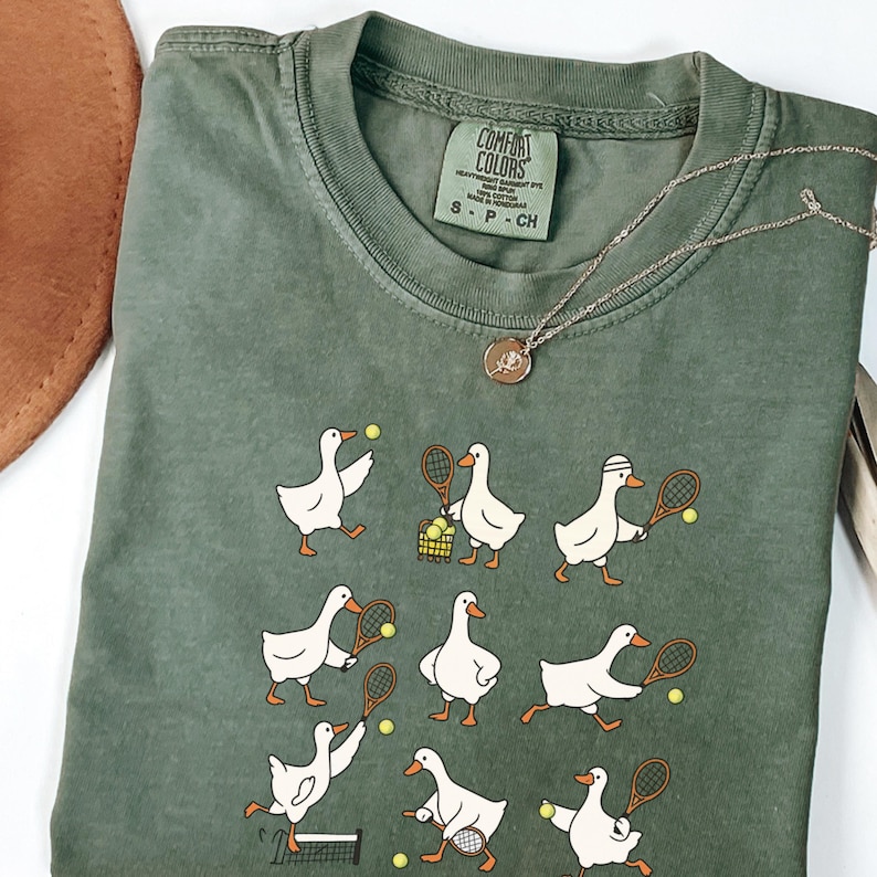 Cute Goose Tennis Shirt Comfort Colors, Funny Tennis Player Tee, Funny Goose Coach Gift, Womens Tennis Team Shirt, Sports Mom Graphic Tee