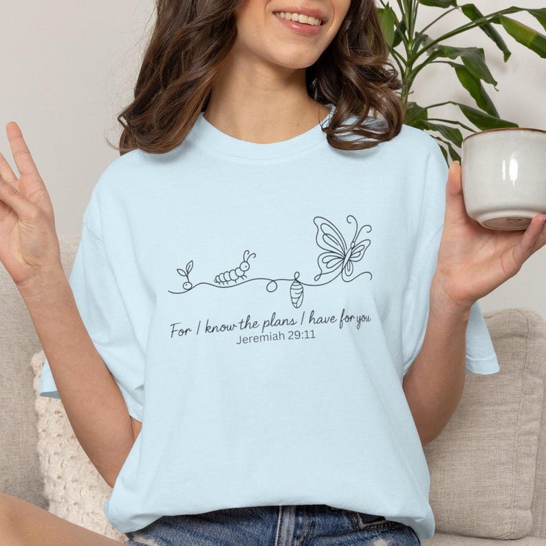 Comfort Colors Christian Shirt, Jeremiah 29:11, Faith Transformation Shirt, Bible Verse Tee, Inspirational Scripture Gift for Women