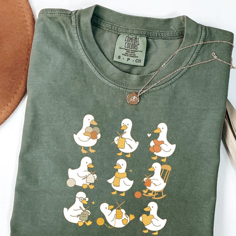 Cute Knitting Goose Shirt, Funny Knitter Gift Tee, Yarn Lover Comfort Colors Top, Cozy Animal Craft Shirt, Goose Knitting Graphic