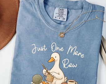 Funny Goose Crocheter Shirt, Crochet Lover Gift, Just One More Row, Comfort Colors Yarn Shirt, Funny Crochet Gift
