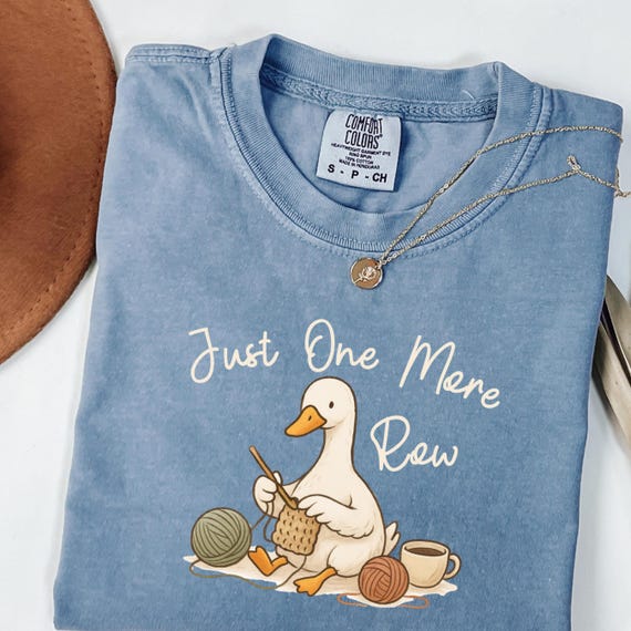 Funny Goose Crocheter Shirt, Crochet Lover Gift, Just One More Row, Comfort Colors Yarn Shirt, Funny Crochet Gift