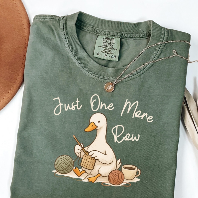 Funny Goose Crocheter Shirt, Crochet Lover Gift, Just One More Row, Comfort Colors Yarn Shirt, Funny Crochet Gift