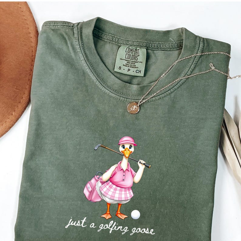 Comfort Colors Golf Mom Shirt, Cute Goose Golf Shirt for Women, Pink Coquette Golfer Tee, Funny Mom Golf Outfit, Golf Lover Gift