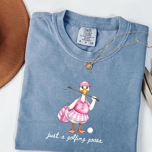 Comfort Colors Golf Mom Shirt, Cute Goose Golf Shirt for Women, Pink Coquette Golfer Tee, Funny Mom Golf Outfit, Golf Lover Gift