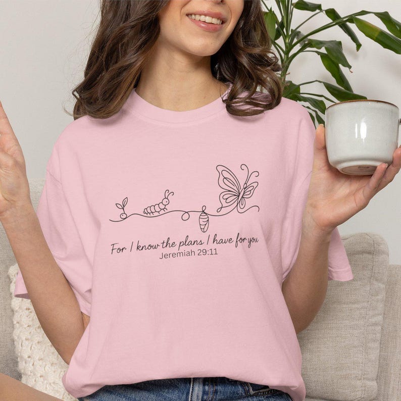 Comfort Colors Christian Shirt, Jeremiah 29:11, Faith Transformation Shirt, Bible Verse Tee, Inspirational Scripture Gift for Women