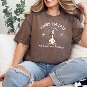 Funny Migraine Shirt, Sorry Im Late My Head Was Honking, Comfort Colors Tee, Chronic Illness Shirt, Invisible Illness Gift, Migraine Warrior
