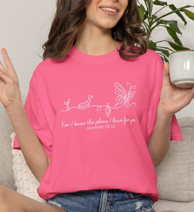 Comfort Colors Christian Shirt, Jeremiah 29:11, Faith Transformation Shirt, Bible Verse Tee, Inspirational Scripture Gift for Women