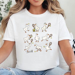 Cute Goose Tennis Shirt Comfort Colors, Funny Tennis Player Tee, Funny Goose Coach Gift, Womens Tennis Team Shirt, Sports Mom Graphic Tee