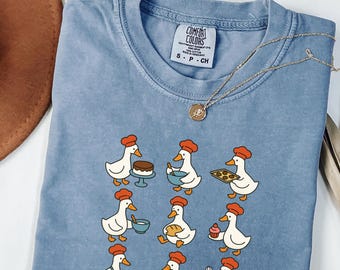 Cute Goose Baking Shirt, Funny Baker Tee, Goose Chef Graphic T Shirt, Baking Gift for Women, Pastry Lover Shirt, Gift for Mom Grandma