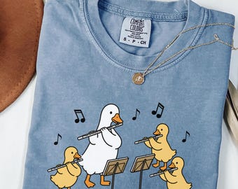 Comfort Colors Flute Shirt, Flutist Gift, Band Teacher Tee, Music Student Shirt, Orchestra Flute Player Gift
