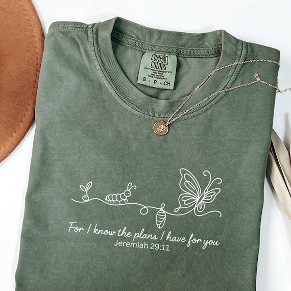 Comfort Colors Christian Shirt, Jeremiah 29:11, Faith Transformation Shirt, Bible Verse Tee, Inspirational Scripture Gift for Women