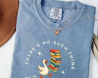 Lustiges T-Shirt mit lesender Gans, süßes Buchliebhaber-Shirt, Bibliothekar-Shirt, Geschenk für Lehrer, Outfit für den Buchclub, Shirt für Bibliophile, Humor beim Lesen