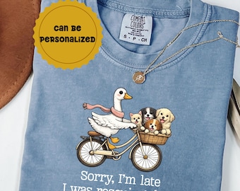 T-shirt voor hondenredding, cadeau voor hondenliefhebbers, grappig T-shirt met gans van de reddingsdienst, T-shirt met hondenprint in Comfort Colors, T-shirt voor vrijwilligers, cadeau voor asielmedewerker, adoptie-T-shirt