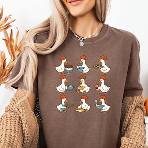 Cute Goose Baking Shirt, Funny Baker Tee, Goose Chef Graphic T Shirt, Baking Gift for Women, Pastry Lover Shirt, Gift for Mom Grandma