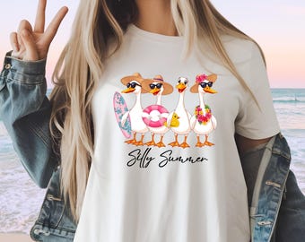 Comfort Colors おもしろサマーTシャツ、おもしろガチョウTシャツ、ファミリークルーズTシャツ、サマービーチグラフィックTシャツ、おもしろバケーションTシャツ、おもしろ動物Tシャツ