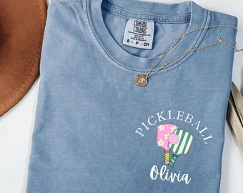Koszulka do pickleballa na zamówienie, Koszulki pasujące do drużyny pickleballa, Kolory do pickleballa, Grafika kieszonkowa, Prezent dla gracza pickleballa, Niestandardowe imię