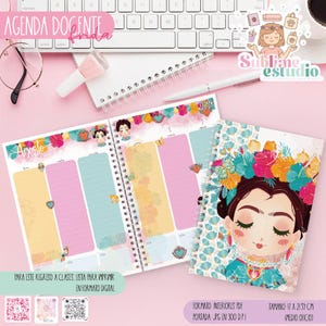 Frida Teacher&#39;s Agenda 2025-2026 / Half-sized / printable / teacher&#39;s agenda / school organizer / back to school /