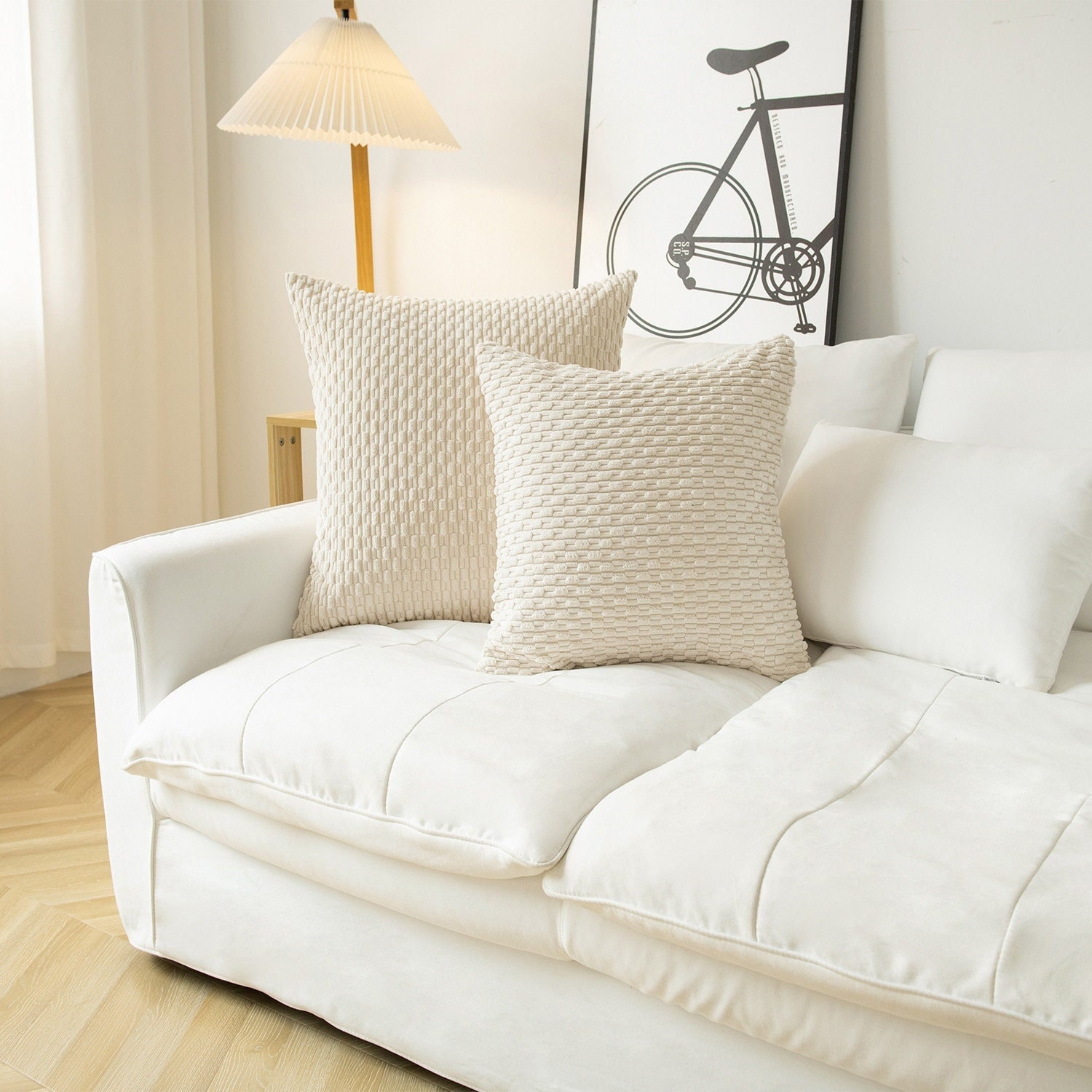Cream pillows for couch 2025
