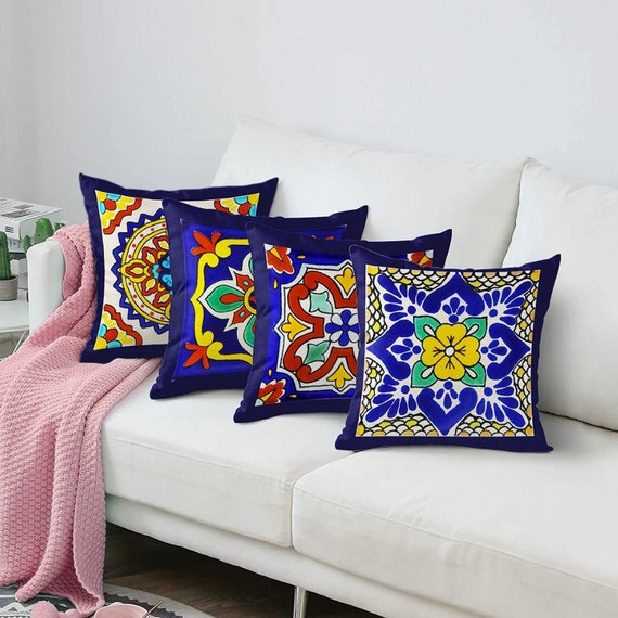 US SELLER-set of 2 discount decorative Mexican Spanish talavera cushion cover 
