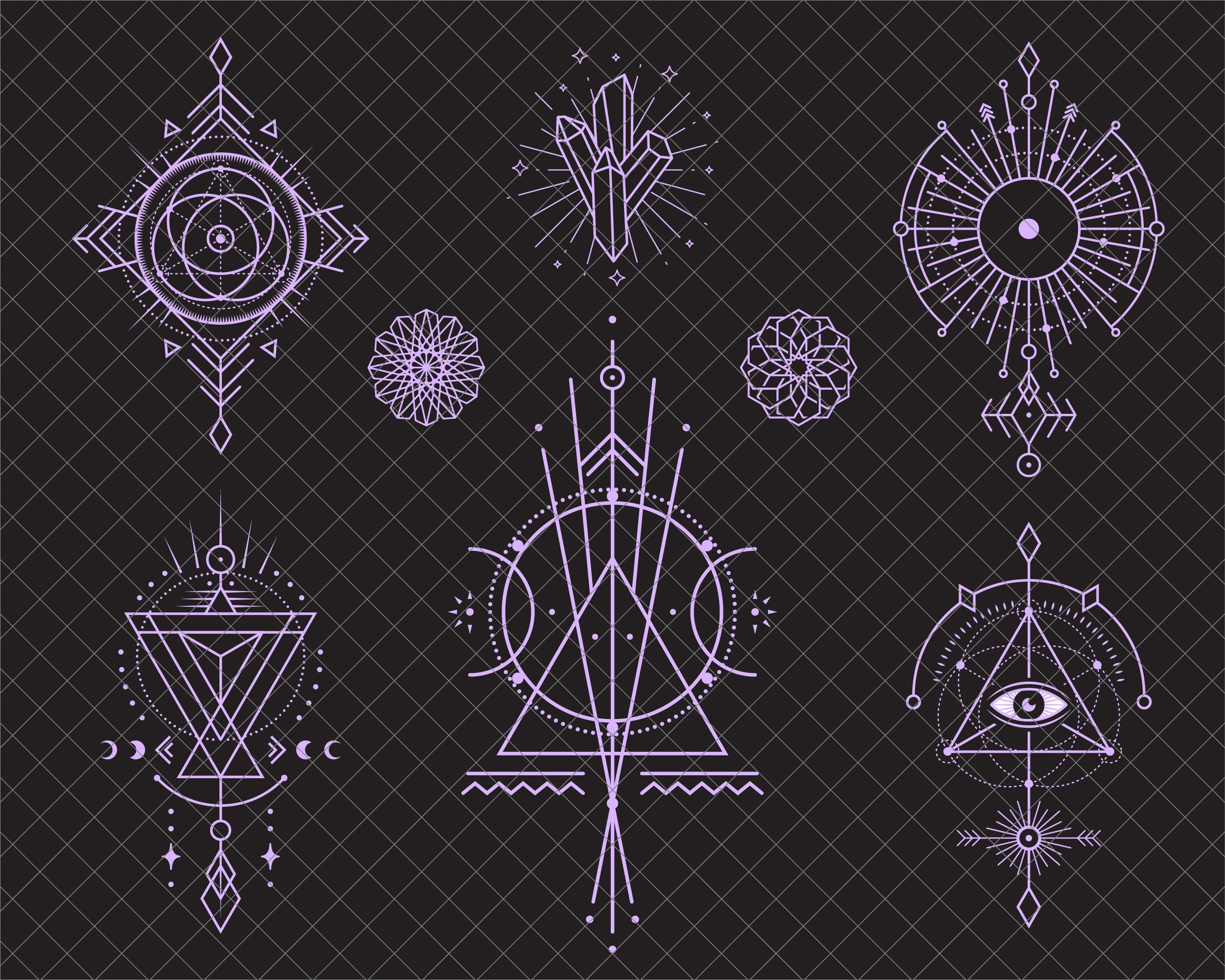 Vector Sacred Geometry Illustration Set 2 SVG JPG PNG Etsy Australia