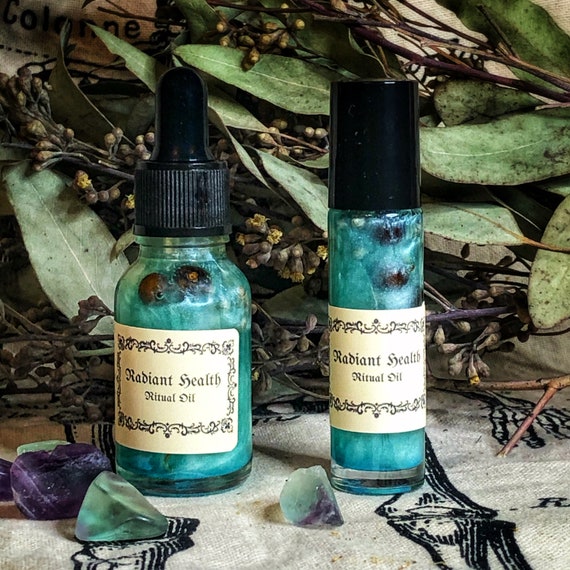 Radiant Health Ritual Oil – Organic Botanical Anointing Blend for Wellbeing (Cajun Hoodoo, Green Witchcraft)