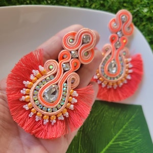 Handmade soutache earring • earrings in trend • fashion earrings • bohemian earrings • Aretes