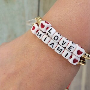 Handmade Adjustable Bracelets • red • miami • love • customize • red