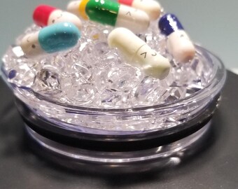Fake Ice and Pill Tumbler Lid, 30oz/20oz Skinny Tumbler Topper