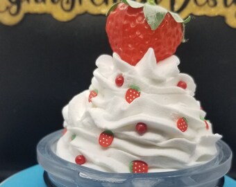 Faux strawberry whipped topper