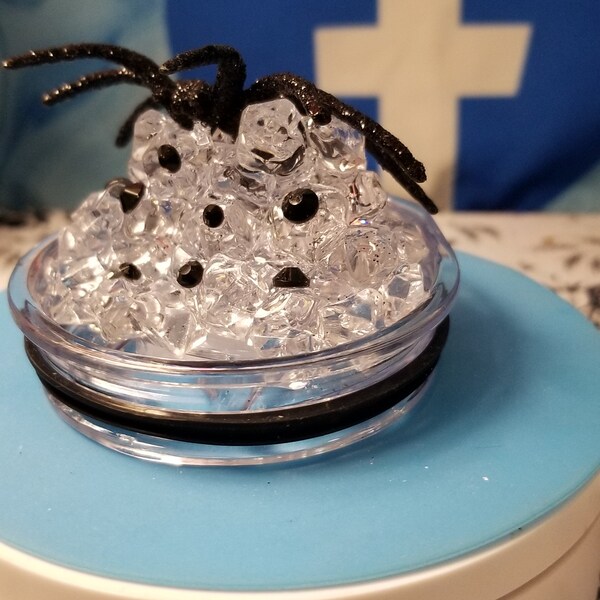 Ice Spider Tumbler Topper, 3D Halloween Lid