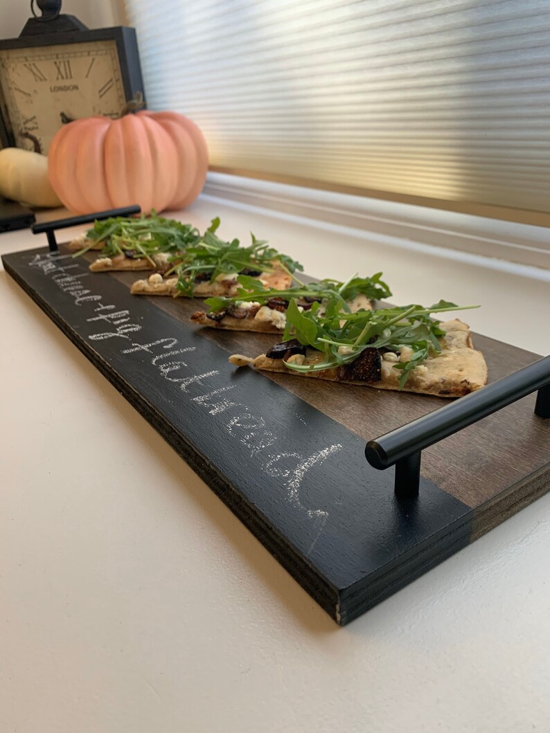 Wooden Serving Tray Chalkboard Cheese Board Rustic Etsy