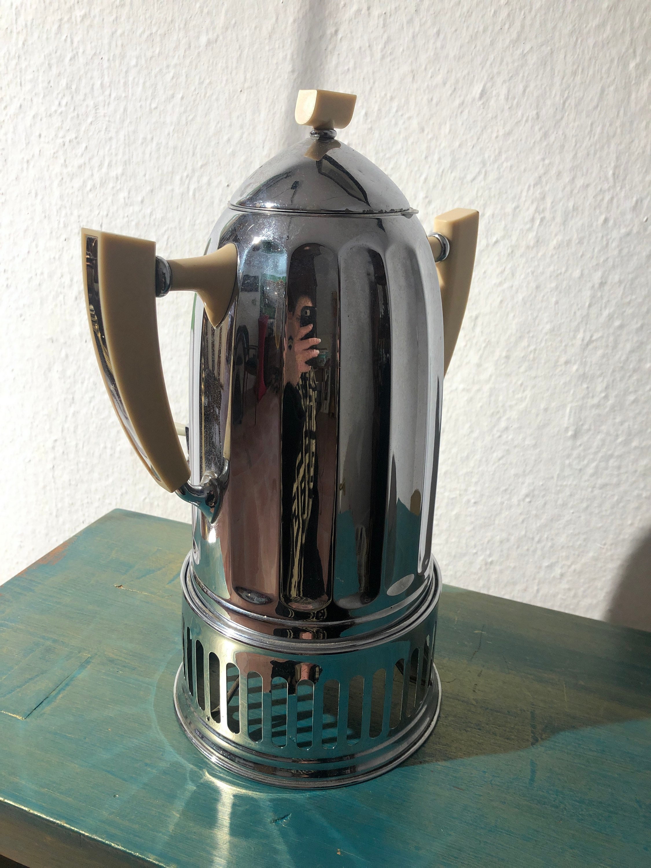 Art Deco Teapot Kettle Water Heater Coffee Pot Silver Etsy