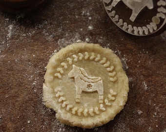 Set of 2 Cookie Stamp Dala Horse ~ Mushroom ~ Acorn - Cedar Wood ~ Holidays ~ Christmas ~ Springerle ~ Gingerbread ~ Cottagecore ~ Fairycore