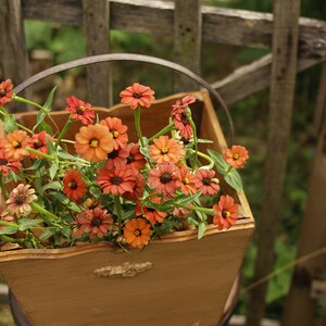 Wooden Harvest Basket Prairiecore Antique Reclaimed Cedar Wood English Cottage Country Cottagecore Garden Meadow image 5